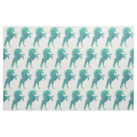  blauw poka Dot Unicorn Stof (Fat Quarter)