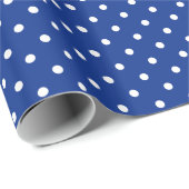 Blauw pokdots omslagpapier cadeaupapier (Rol Hoek)