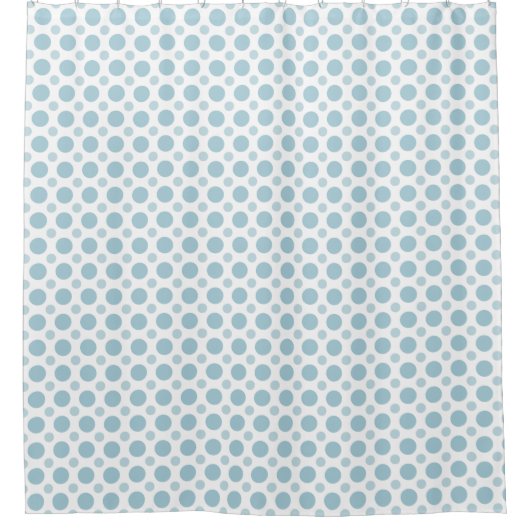 Blauw polaire dot Kustlicht Pastel Blauw en Wit Douchegordijn (Voorkant)