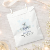 Blauw Polar Beer Cub Boy Hearts Winter Baby shower Bedankzakje (Geknipt)