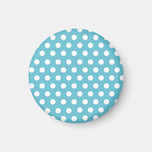 Blauw Polka Dot Magnet (Voorkant)