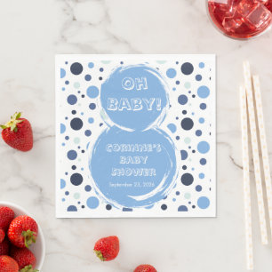 Blauw polka stippen babyfeest Papieren servet