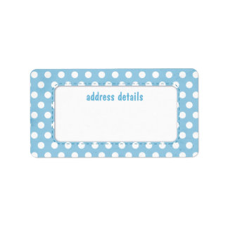 Blauw Polkadot-label Etiket