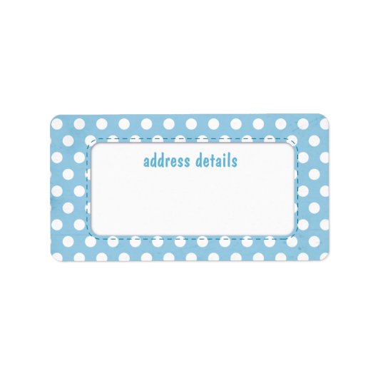 Blauw Polkadot-label Etiket (Voorkant)