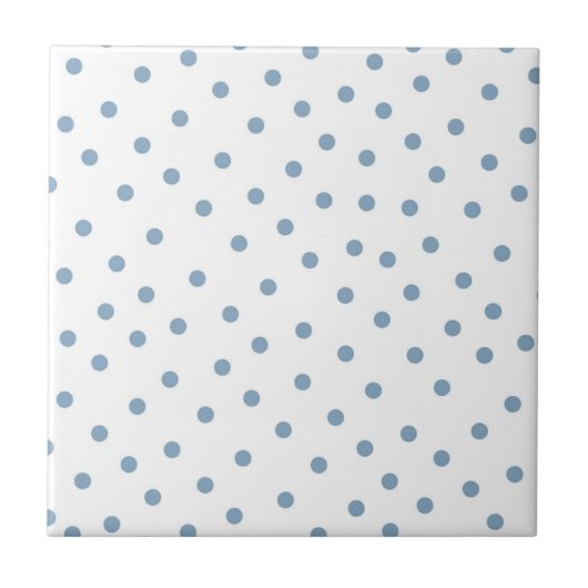 Blauw polkadot patroon tegeltje (Voorkant)