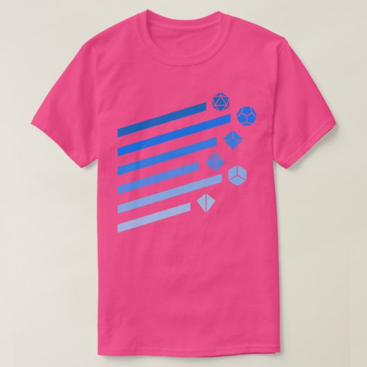 Blauw Polyhedral Dice Set Ray tafelblad spelen T-shirt (Design voorkant)