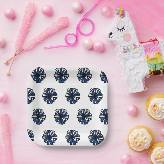 Blauw Pom Papier Bord (Feest)