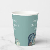 Blauw pompoen Baby shower gepersonaliseerd Papieren Bekers (Rechts)