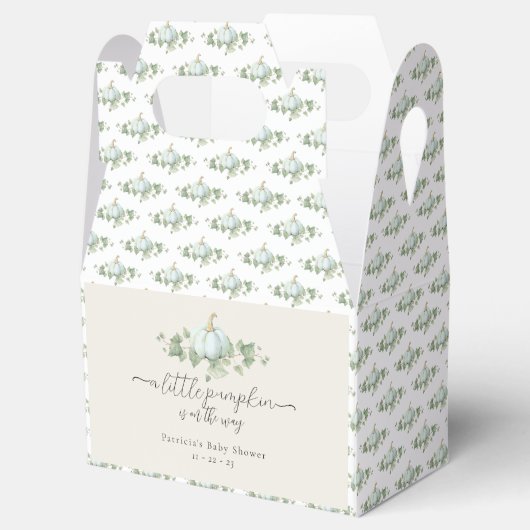 Blauw pompoen Baby shower gunst doos Bedankdoosjes (Geopend)