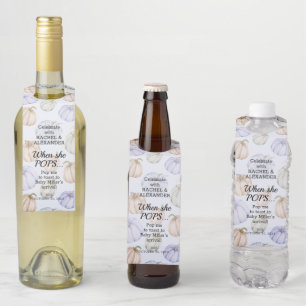 Blauw pompoen Baby shower Pop het Flessenhanger