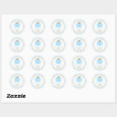 Blauw pompoen Baby shower ronde Sticker (Vel)