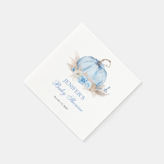 Blauw pompoen Baby shower Servet (Hoek)