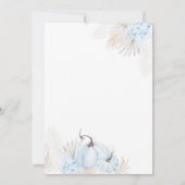 Blauw pompoen boog boho bloemenjongen Baby shower Kaart (Achterkant)