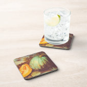 blauw pompoen erfstuk herfst schilderij rustiek bier onderzetter (Rechterzijde)