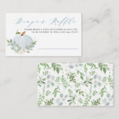 Blauw Pompoen Herfst Baby shower Luier Raffle Game Informatiekaartje (Voorkant / Achterkant)