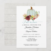 Blauw Pompoen Landelijke Bourgondië Bloemige Bruil Kaart (Voorkant / Achterkant)