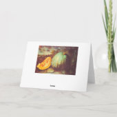  blauw pompoen met heirloom herfst schilderij kaart (Achterkant)