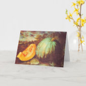  blauw pompoen met heirloom herfst schilderij kaart (Gele Bloem)