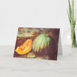 blauw pompoen met heirloom herfst schilderij kaart