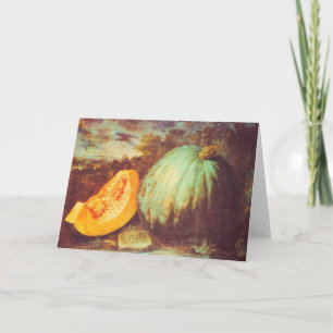 blauw pompoen met heirloom herfst schilderij kaart