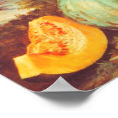 blauw pompoen met heirloom herfst schilderij poster (Hoek)