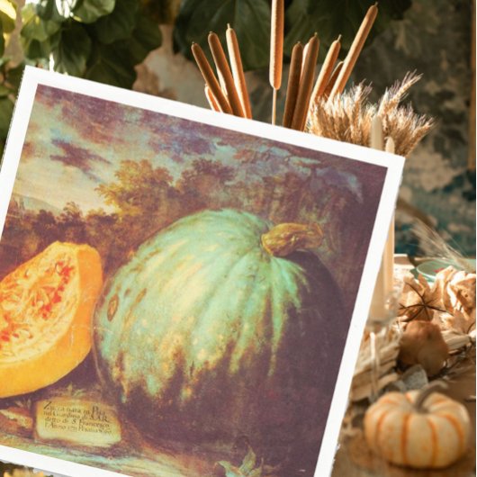 blauw pompoen met heirloom herfst schilderij servet