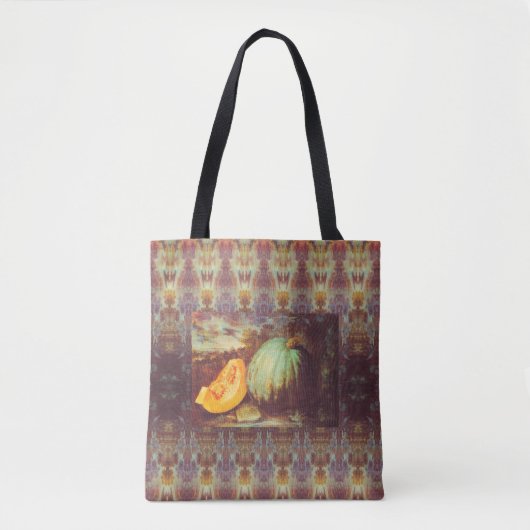  blauw pompoen met heirloom herfst schilderij tote bag (Voorkant)