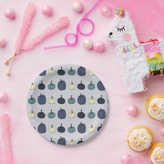Blauw pompoen papier Borden Papieren Bordje (Feest)