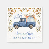 Blauw Pompoen Truck Baby shower Papier Servet (Voorkant)