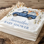 Blauw Pompoen Truck Baby shower Papier Servet