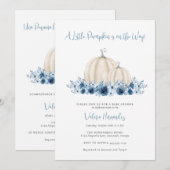 Blauw pompoen tweetalig Spaans Engels Baby shower Kaart (Voorkant / Achterkant)