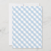 Blauw pompoen vrachtwagen Gingham Boy Baby shower Kaart (Achterkant)