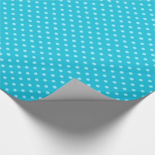 Blauw poodot-pakpapier cadeaupapier (Hoek)