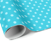 Blauw poodot-pakpapier cadeaupapier (Rol Hoek)