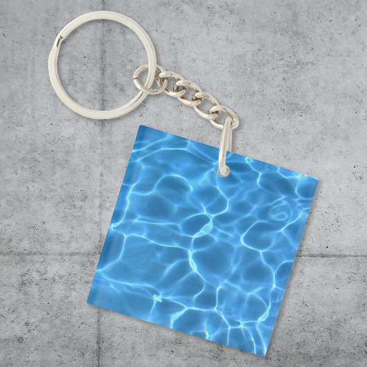 Blauw poolpatroon sleutelhanger