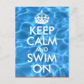 Blauw poolwater kalm houden en draaien aan briefkaart (Voorkant)