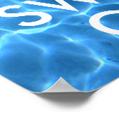 Blauw poolwater kalm houden en draaien aan poster (Hoek)