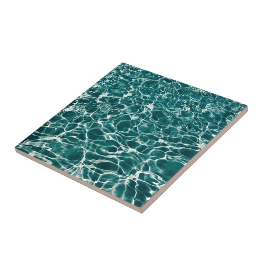 Blauw poolwater tegeltje (Zijkant)