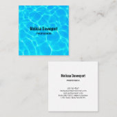 Blauw-poolwaterfotovierkant Vierkante Visitekaartje (Voorkant / Achterkant)