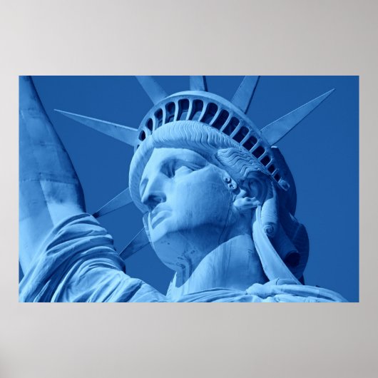 Blauw Pop Art-standbeeld van vrijheidsposter Poster (Voorkant)