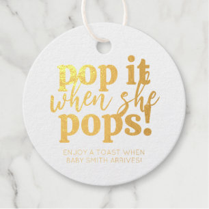 Blauw Pop Het Als Ze Popt Baby Shower Favor Bedankjes Labels