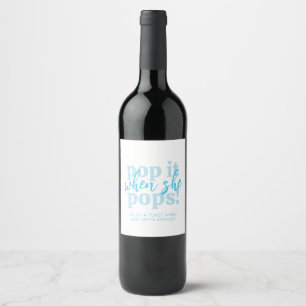 Blauw Pop Het Als Ze Popt Baby Shower Favor Wijn Etiket