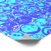 Blauw popart bubbelplastic poster (Hoek)