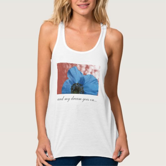 BLAUW POPPY-bloemdroom rood Tanktop (Voorkant)
