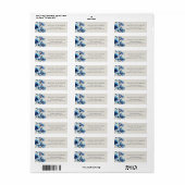 Blauw Poppy Floral retour adres label (Full Sheet)