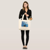 BLAUW POPPY Flower Dream Blue Grote Tote Bag (Voorkant (model))