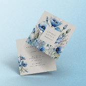 Blauw Poppy Flower Elegant Visitekaartje