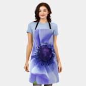 Blauw Poppy, Full Print Schort (Gedragen)
