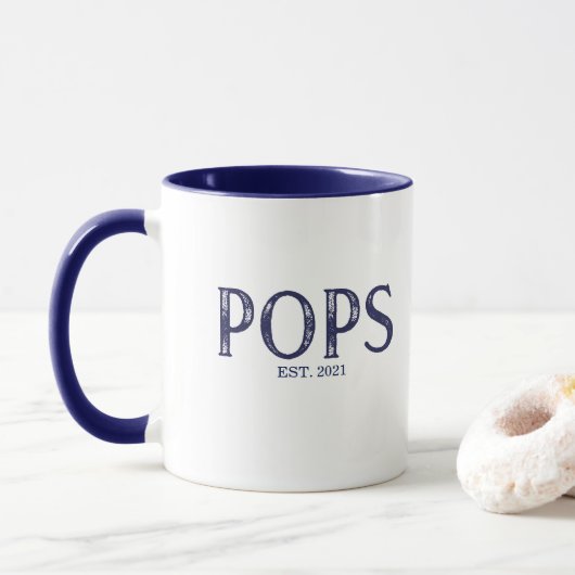 Blauw Pops Oprichtingsjaar Mok (Met donut)