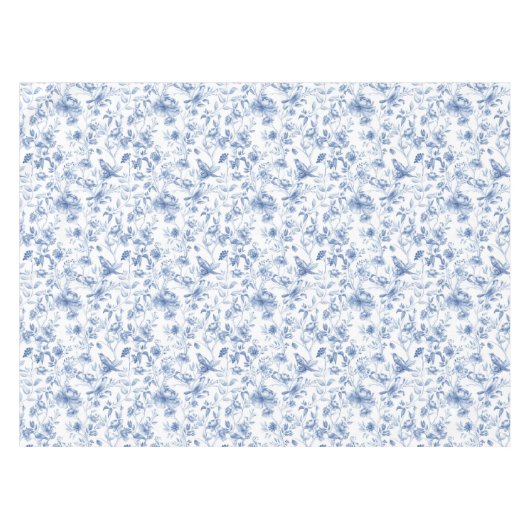 Blauw, porselein, blauw porselein, bloementoilet,  tafelkleed (Voorkant (Horizontaal))